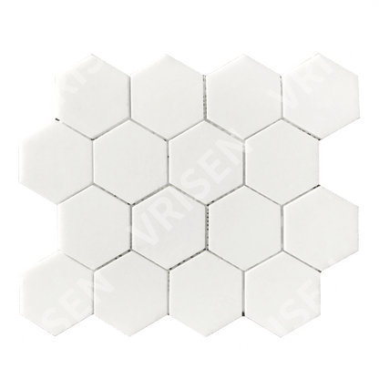 Thassos White 3'' Hexagon  Polished Mosaic