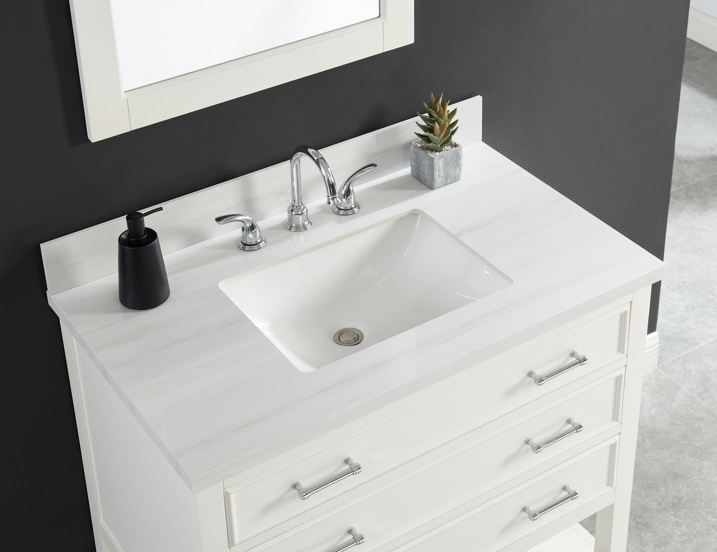 Dolomiti Bianco Sintered Stone Double Sink Bathroom Vanity Top