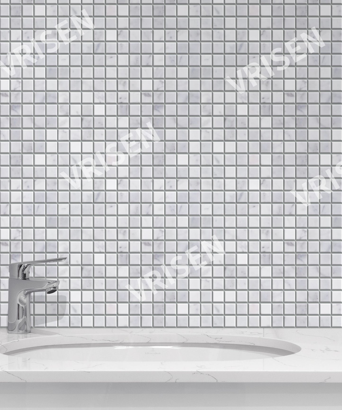 Carrara White Marble Mosaic 1"×1" Polished