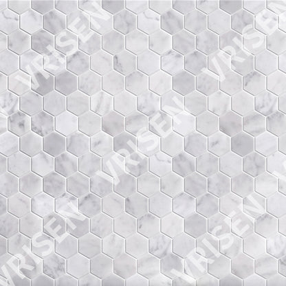 Carrara White Mosaic Polished 2" Hexagon