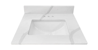 Calacatta Quartz Single Sink Bathroom Vanity Top