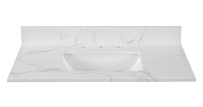 Calacatta Engineered Marble Single Sink Bathroom Vanity Top