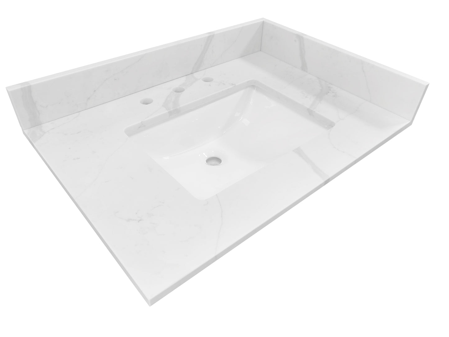 Calacatta Quartz Single Sink Bathroom Vanity Top