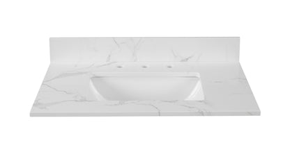 Calacatta Engineered Marble Single Sink Bathroom Vanity Top