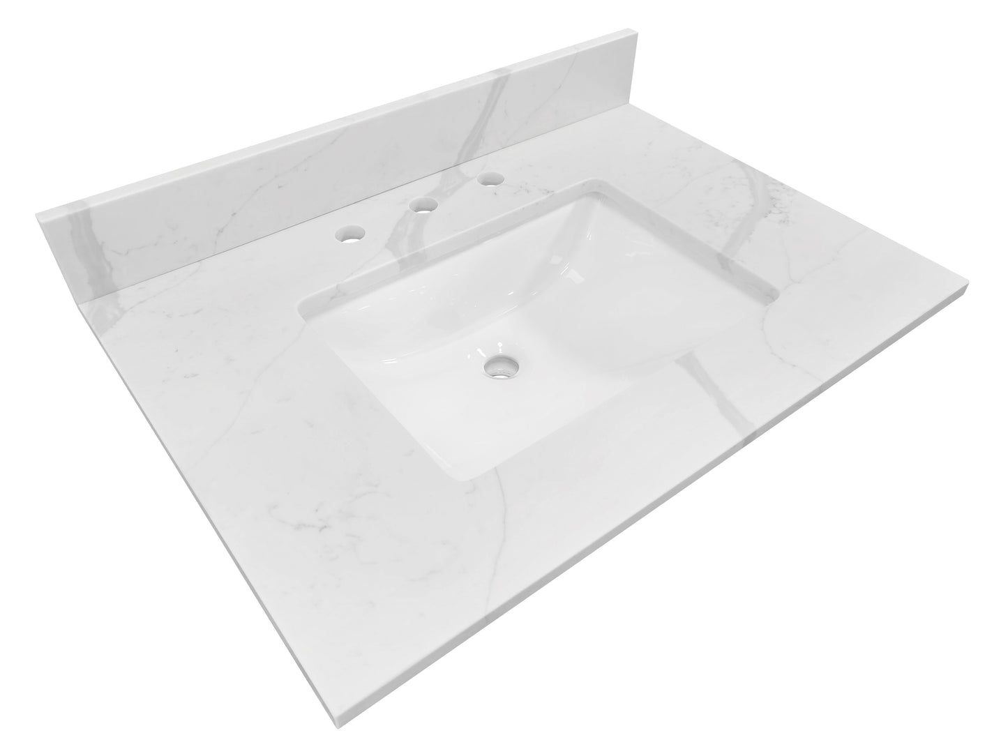 Calacatta Quartz Single Sink Bathroom Vanity Top