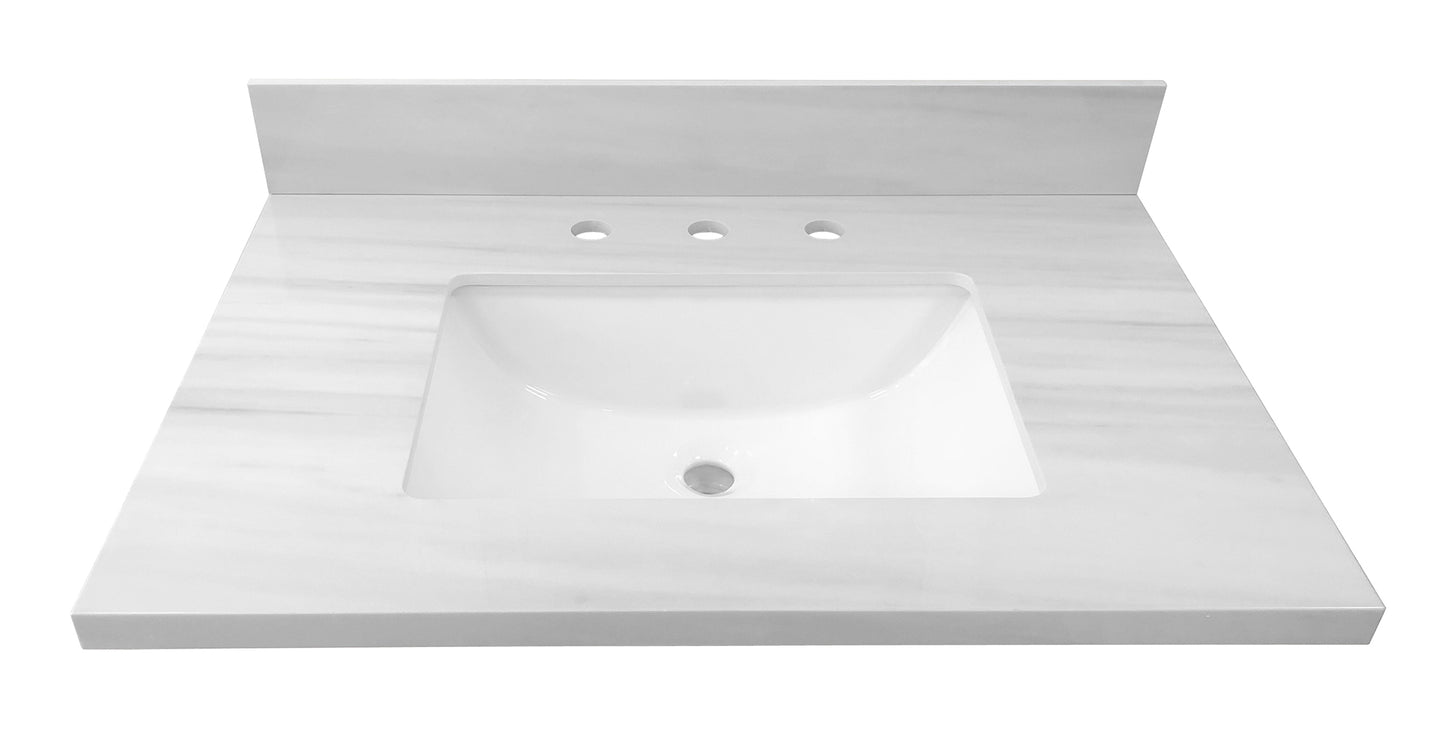 Dolomiti Bianco Sintered Stone Double Sink Bathroom Vanity Top