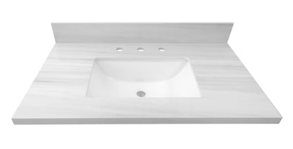 Dolomiti Bianco Sintered Stone Double Sink Bathroom Vanity Top