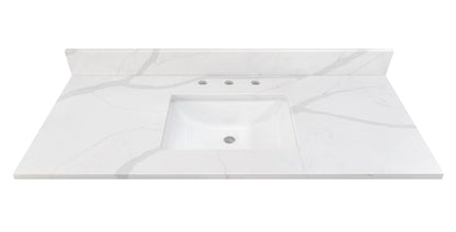 Calacatta Quartz Single Sink Bathroom Vanity Top