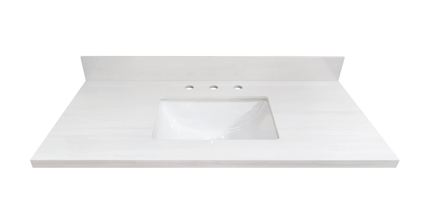 Dolomiti Bianco Sintered Stone Double Sink Bathroom Vanity Top