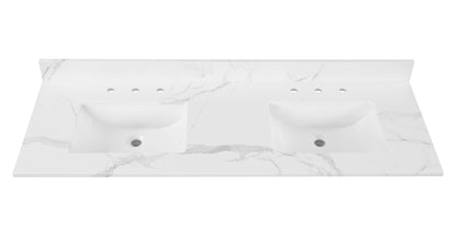 Calacatta Engineered Marble Single Sink Bathroom Vanity Top