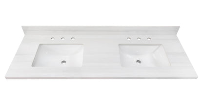 Dolomiti Bianco Sintered Stone Double Sink Bathroom Vanity Top