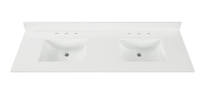 Pure White Quartz Double Sink Bathroom Vanity Top ( Snow White)