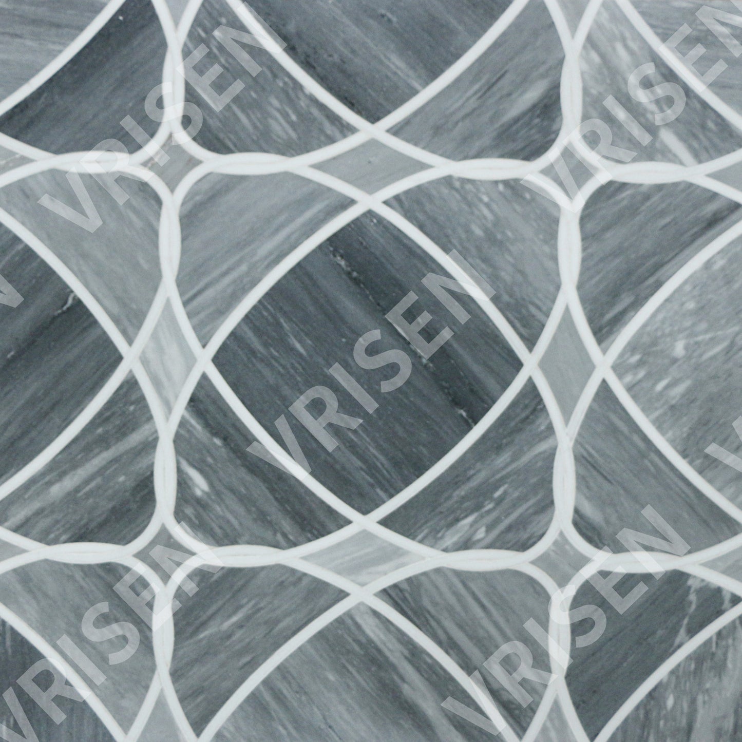 Astral Gray - Thassos And Palissandro Waterjet Mosaic