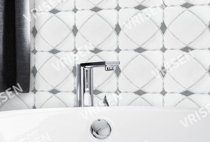 Astral White - Dolomite And Palissandro Waterjet Mosaic