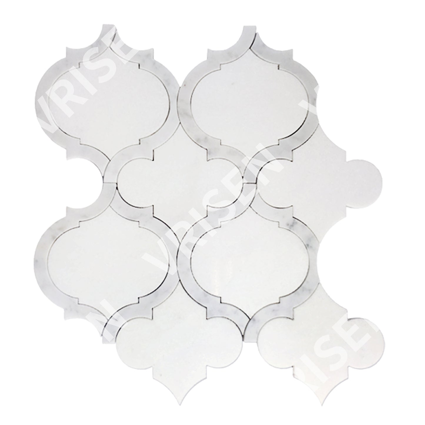Marrakesh - Carrara White & Thassos White Waterjet Mosaic
