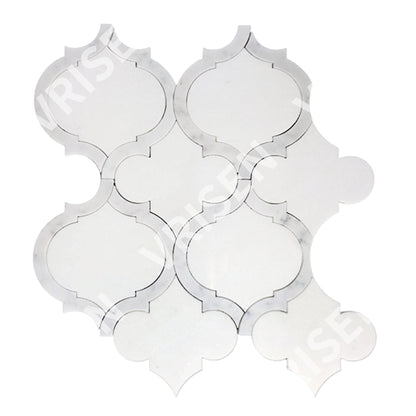Marrakesh - Carrara White & Thassos White Waterjet Mosaic