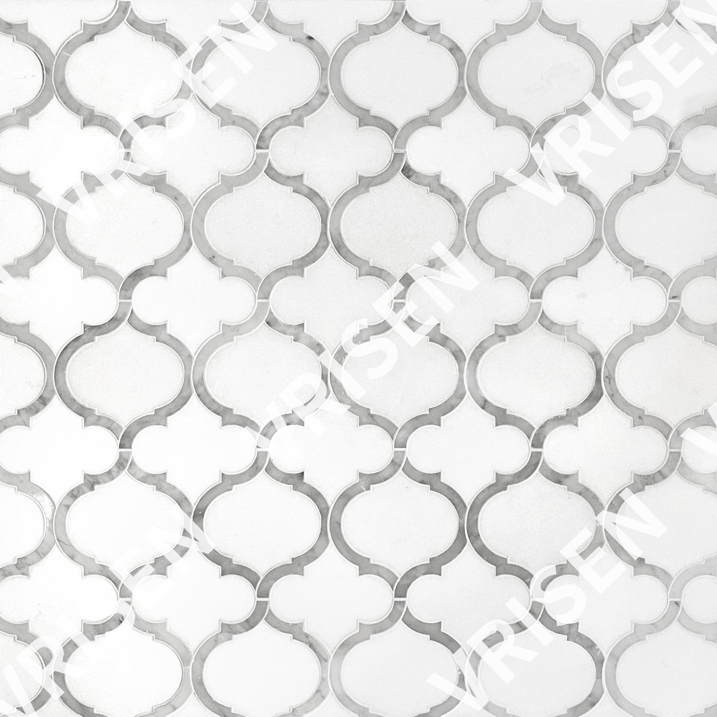 Marrakesh - Carrara White & Thassos White Waterjet Mosaic