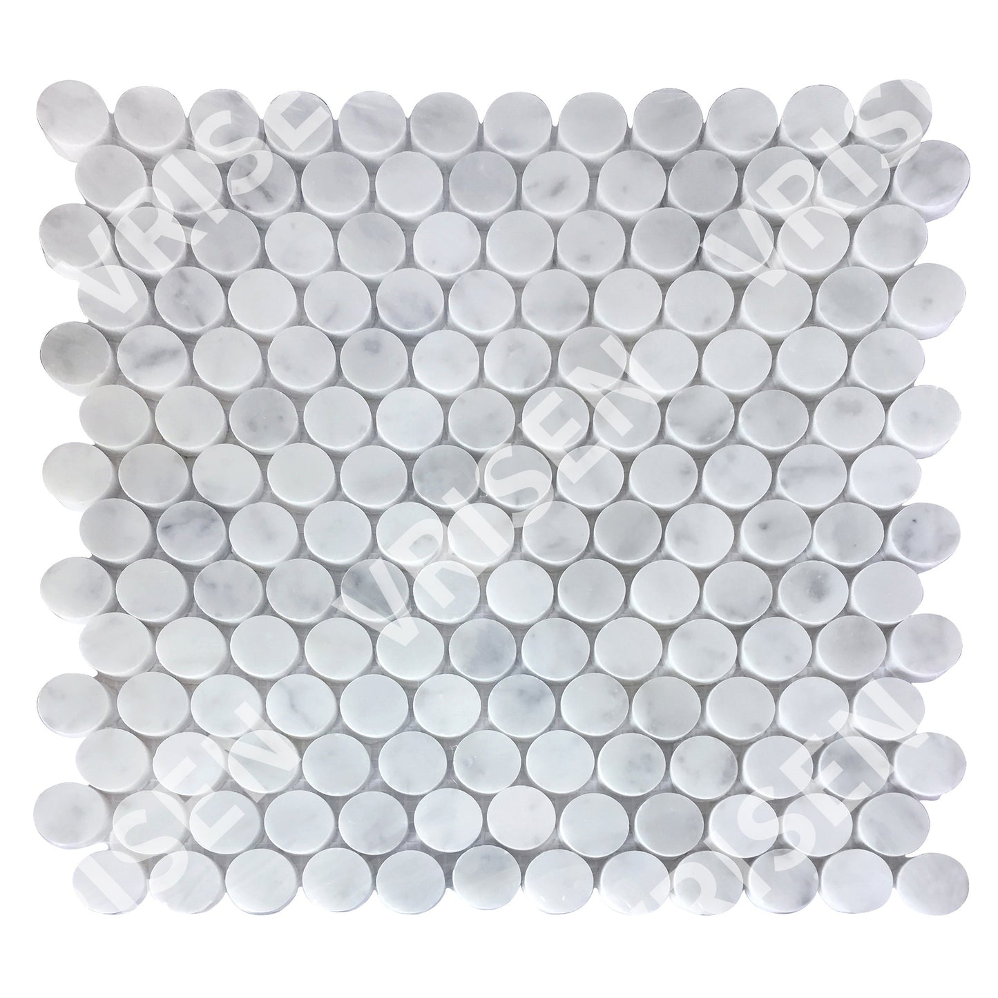 Carrara White Mosaic Polished 1" Honeycomb