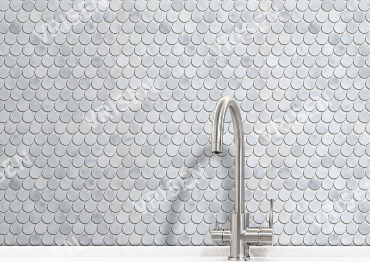 Carrara White Mosaic Polished 1" Honeycomb