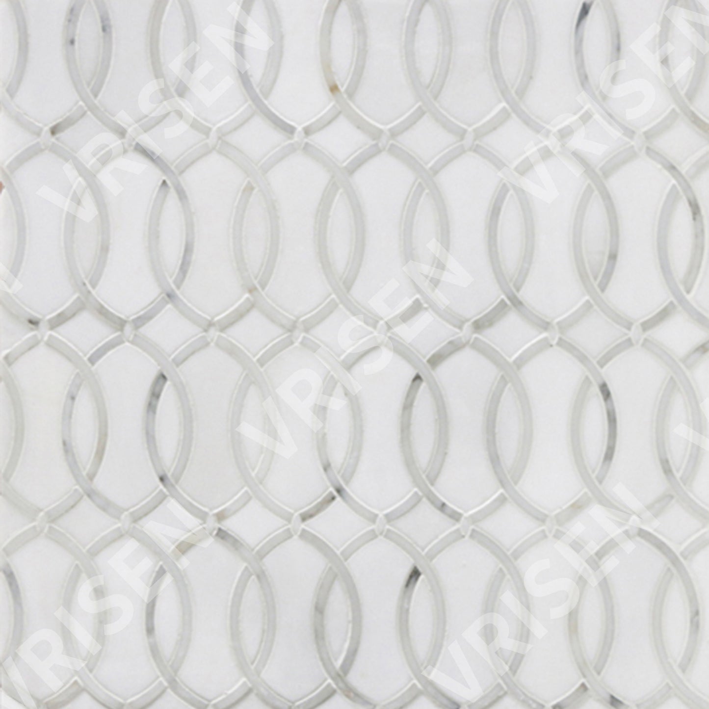 Thassos with Carrara White Waterjet Mosaic