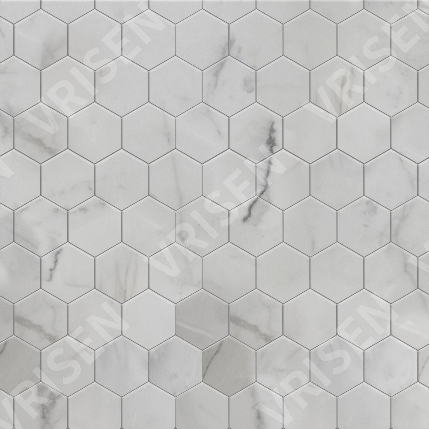 Calacatta White Mosaic Honed 3" Hexagon