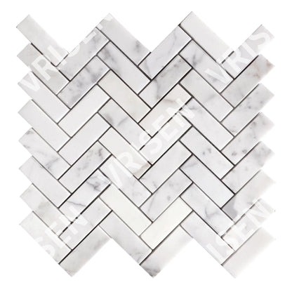 Calacatta White Honed Mosaic 1"x 3" Herringbone