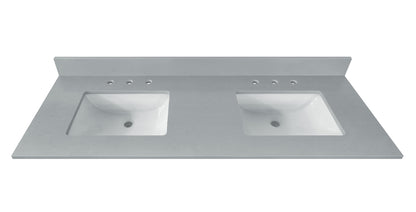 Koala Gray Engineered Marble Single Sink Bathroom Vanity Top (Meridian Gray)