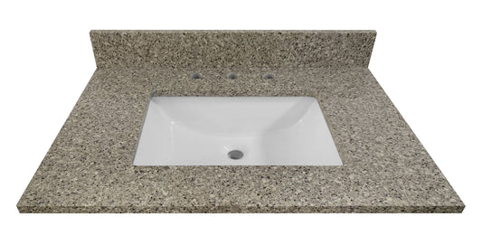 Siena Quartz Single Sink Bathroom Vanity Top (Castle Rock)